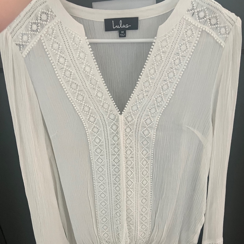 Lulus White Lace Blouse- NWT